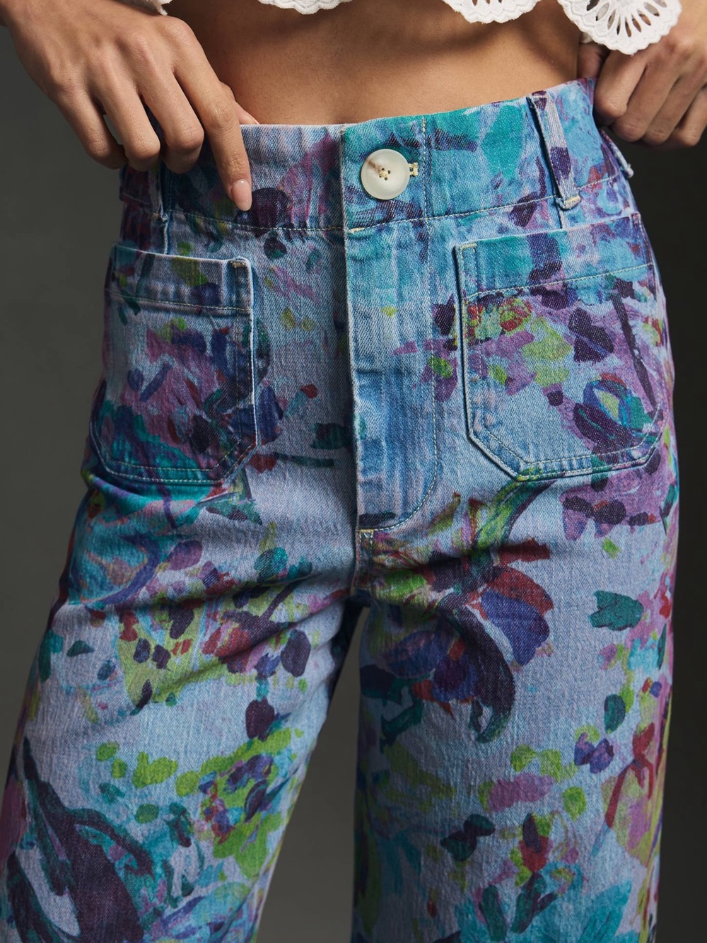 Maeve Colette High-Rise Wide-Leg Cropped Jeans - Anthropologie - 29 - Picture 10 of 13